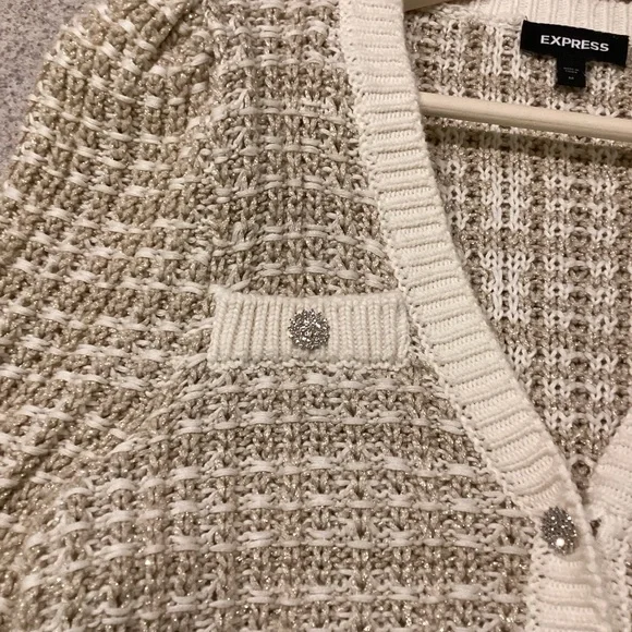 Express Puff Sleeve Novelty Sweater Jacket - Picture 5 of 11